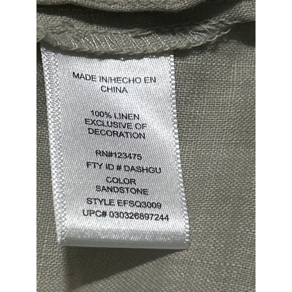 Ellen Tracy Sleeveless Linen Crochet Trim Tunic Top Sandstone Color Size M - Picture 7 of 8